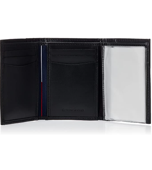 Tommy Hilfiger Men's Leather 31TL11X033 Cambridge Trifold Wallet, Black - 3alababak