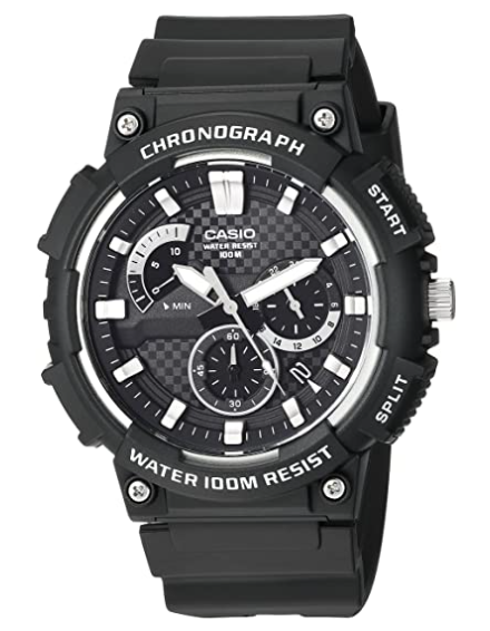 Casio Men's Retrograde Quartz Watch with Resin Strap, Black, 27 (Model: MCW-200H-1AVCF) - 3alababak