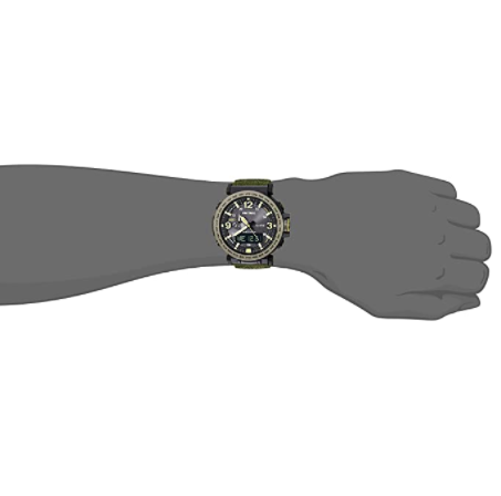 Casio Men's PRO TREK Stainless Steel Quartz Watch with Cloth Strap, Green, 30.5 (Model: PRG-600YB-3CR) - 3alababak