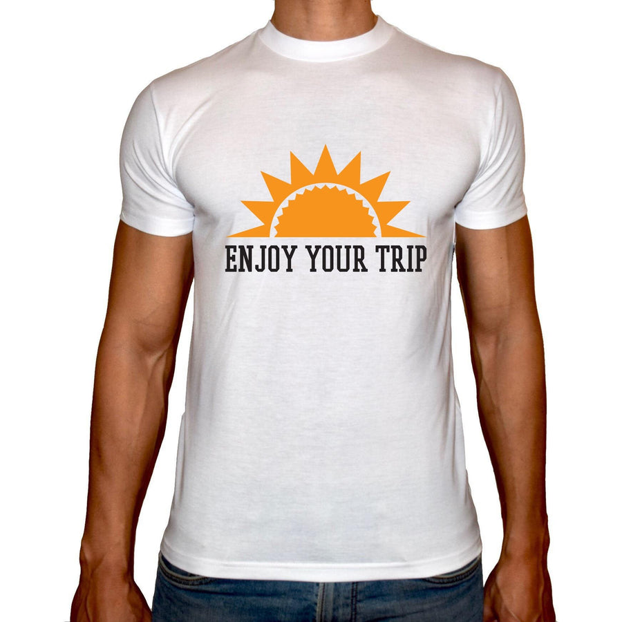 Phoenix WHITE Round Neck Printed T-Shirt Men(Sun ) - 3alababak