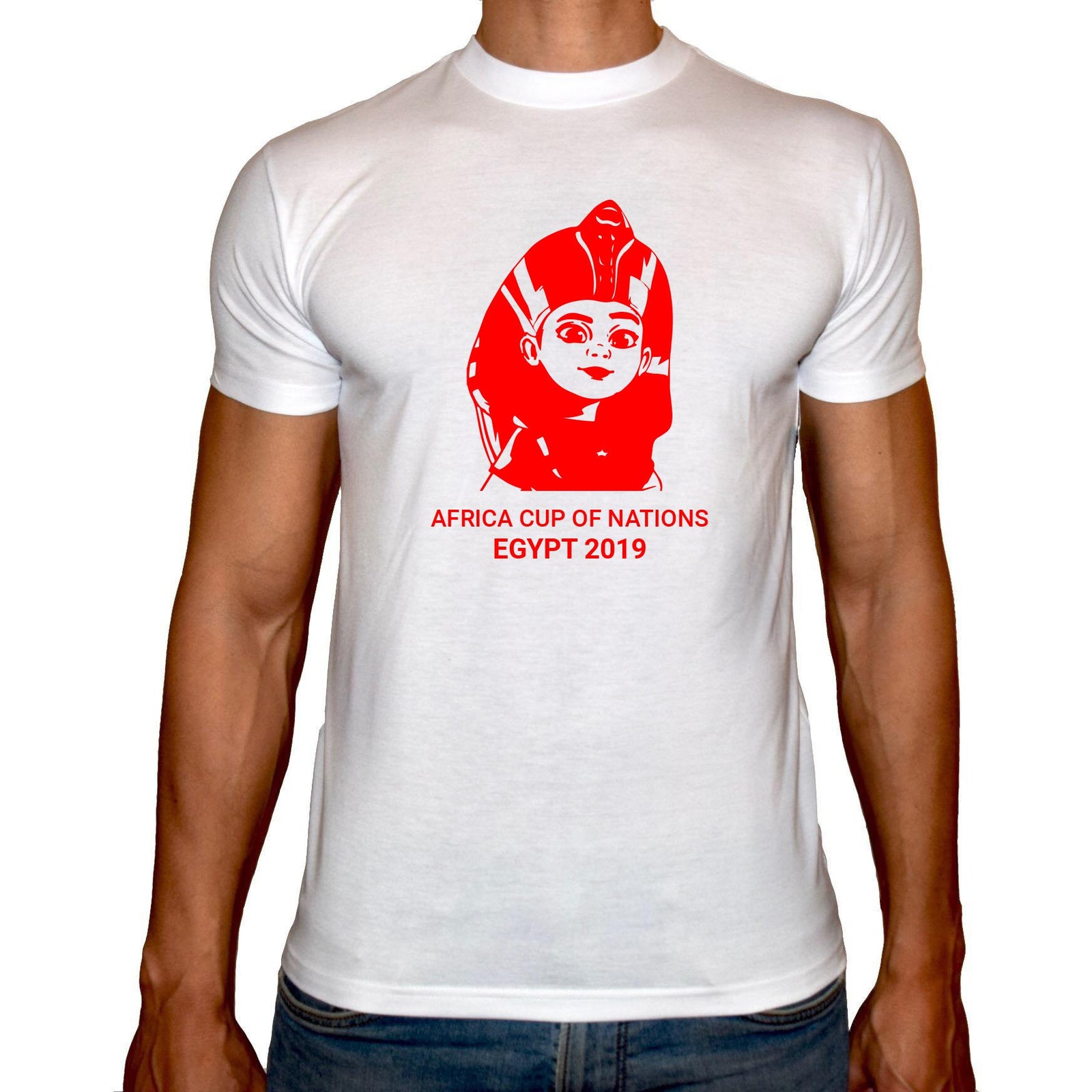 Phoenix WHITE Round Neck Printed T-Shirt Men - Tut Egypt - 3alababak