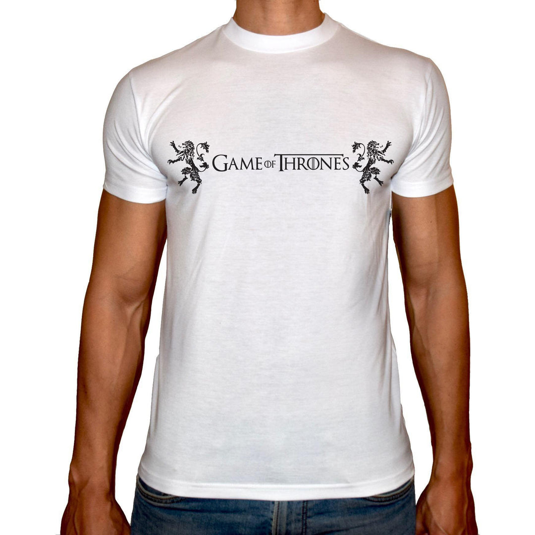 Phoenix WHITE Round Neck Printed T-Shirt Men (Game of thrones - WOLF)