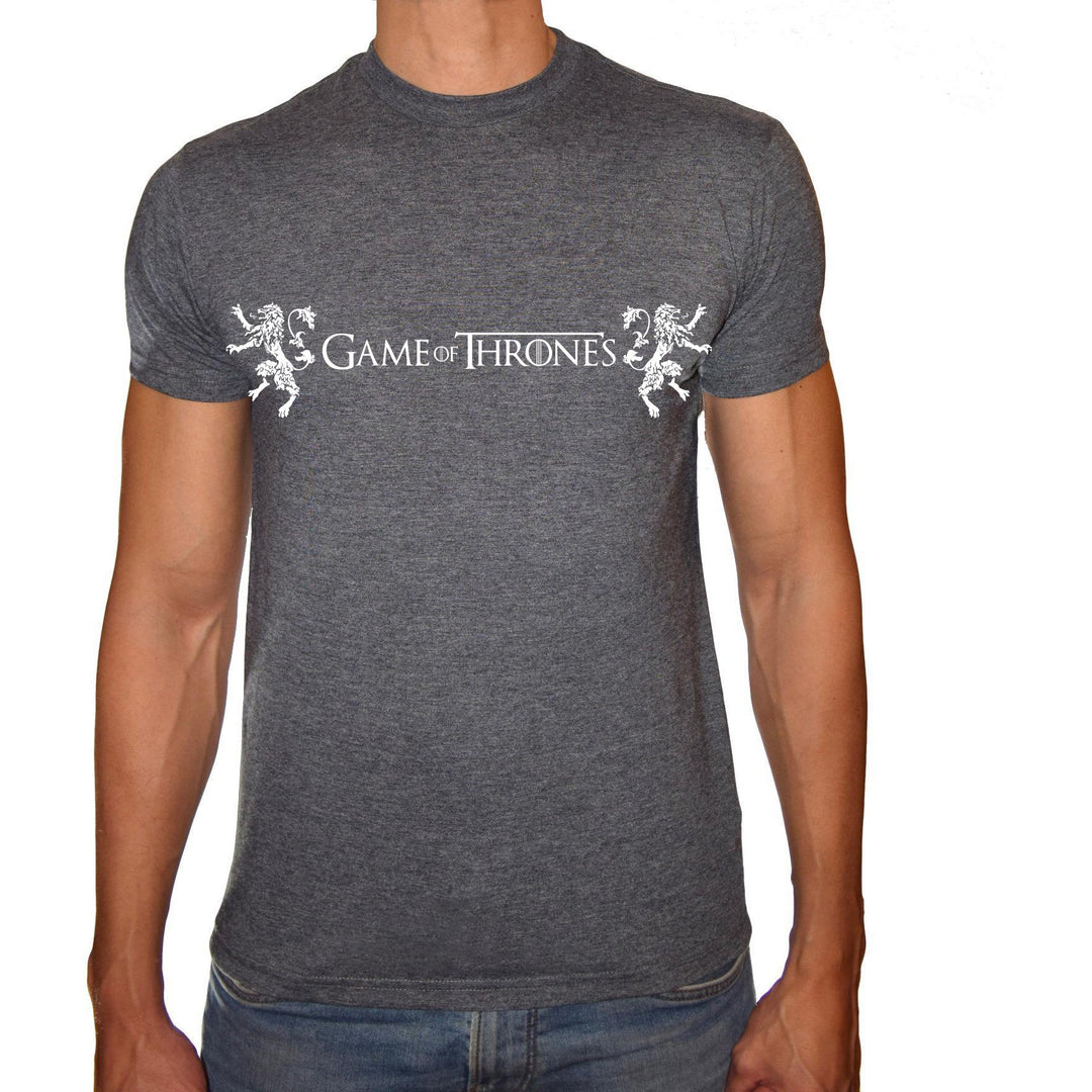 Phoenix CHARCOAL Round Neck Printed T-Shirt Men (Game of thrones - WOLF)