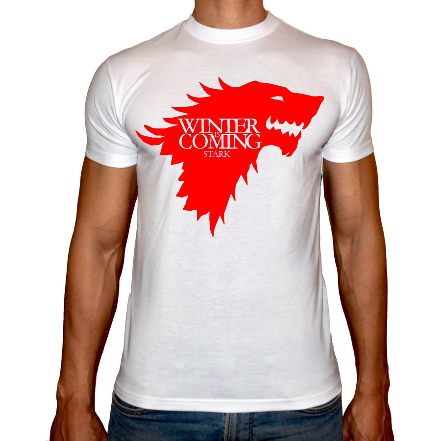 Phoenix WHITE Round Neck Printed T-Shirt Men (Game of thrones - Winter is coming) - 3alababak