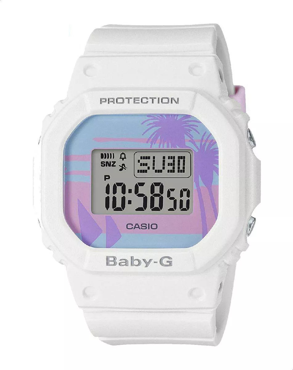 CASIO BGD-560BC-7DR Baby-G Resin Band Patterned Dial Digital Watch for Women - White - 3alababak