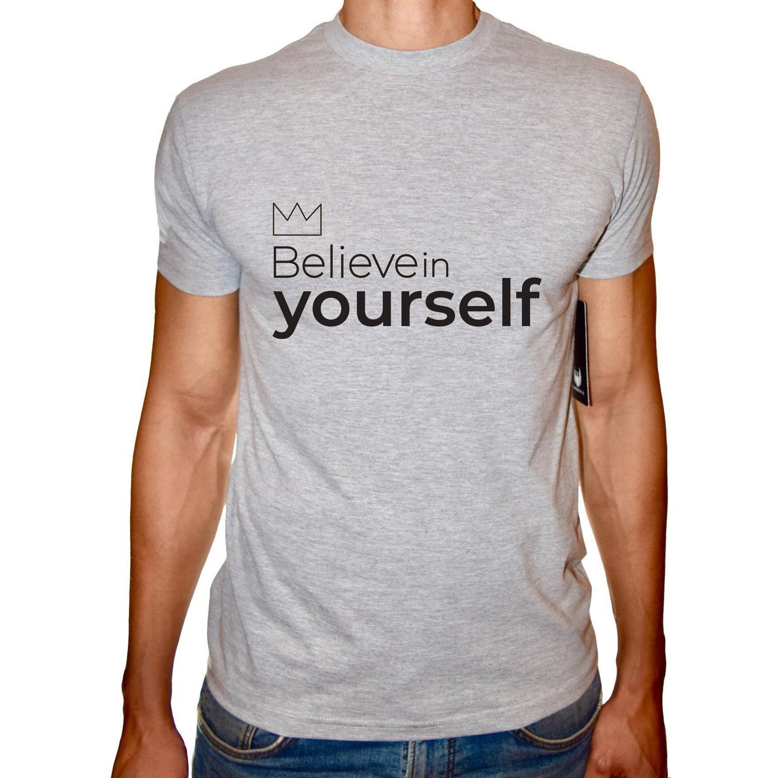 Phoenix GREY Round Neck Printed T-Shirt Men() - 3alababak