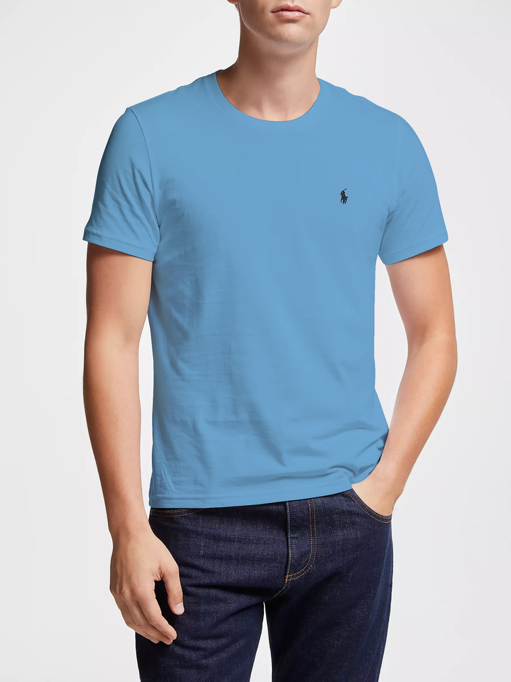 Ralph Lauren Polo Jersey Crewneck Short-Sleeve Blue T-shirt - 3alababak