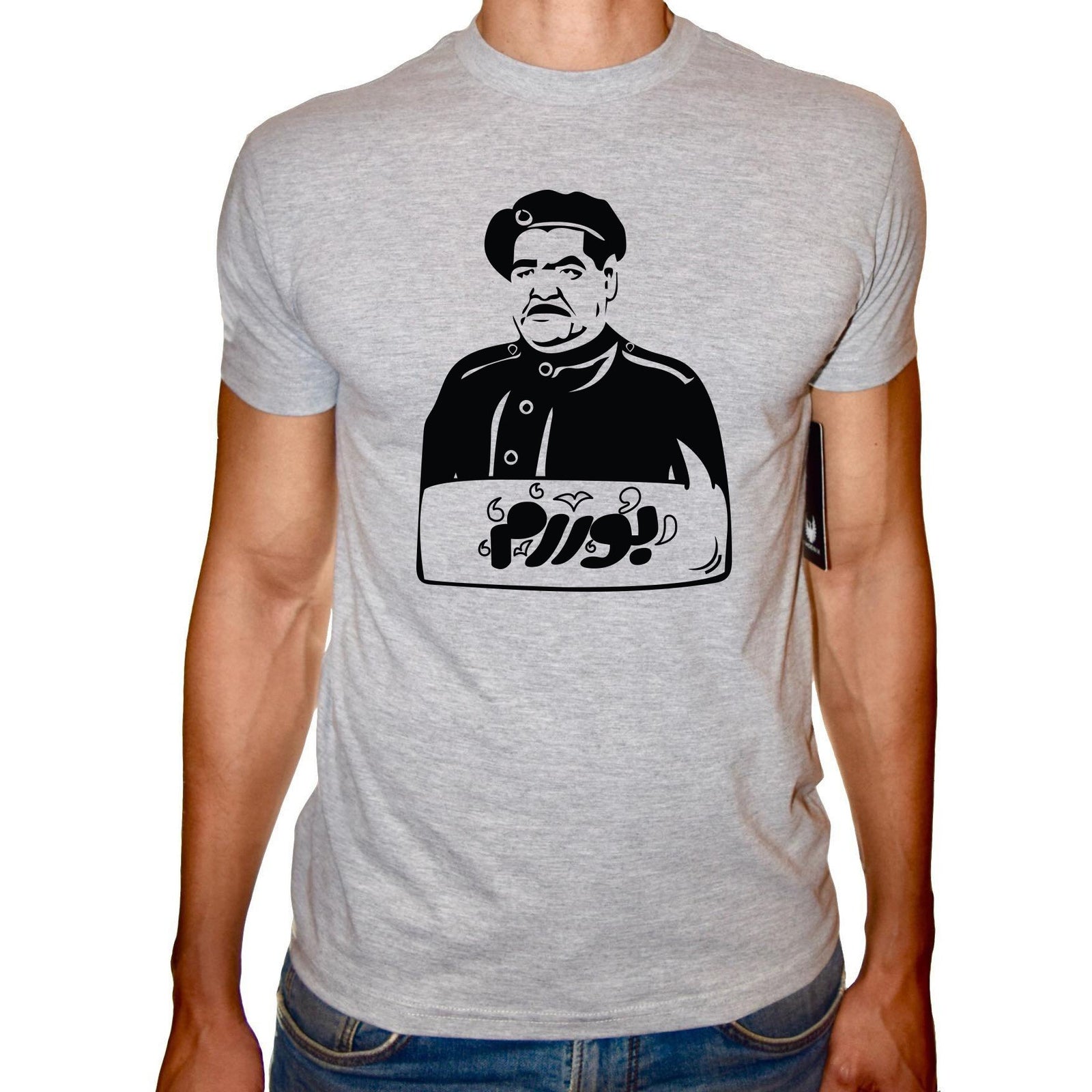 Phoenix GREY Round Neck Printed T-Shirt Men(bororom) - 3alababak