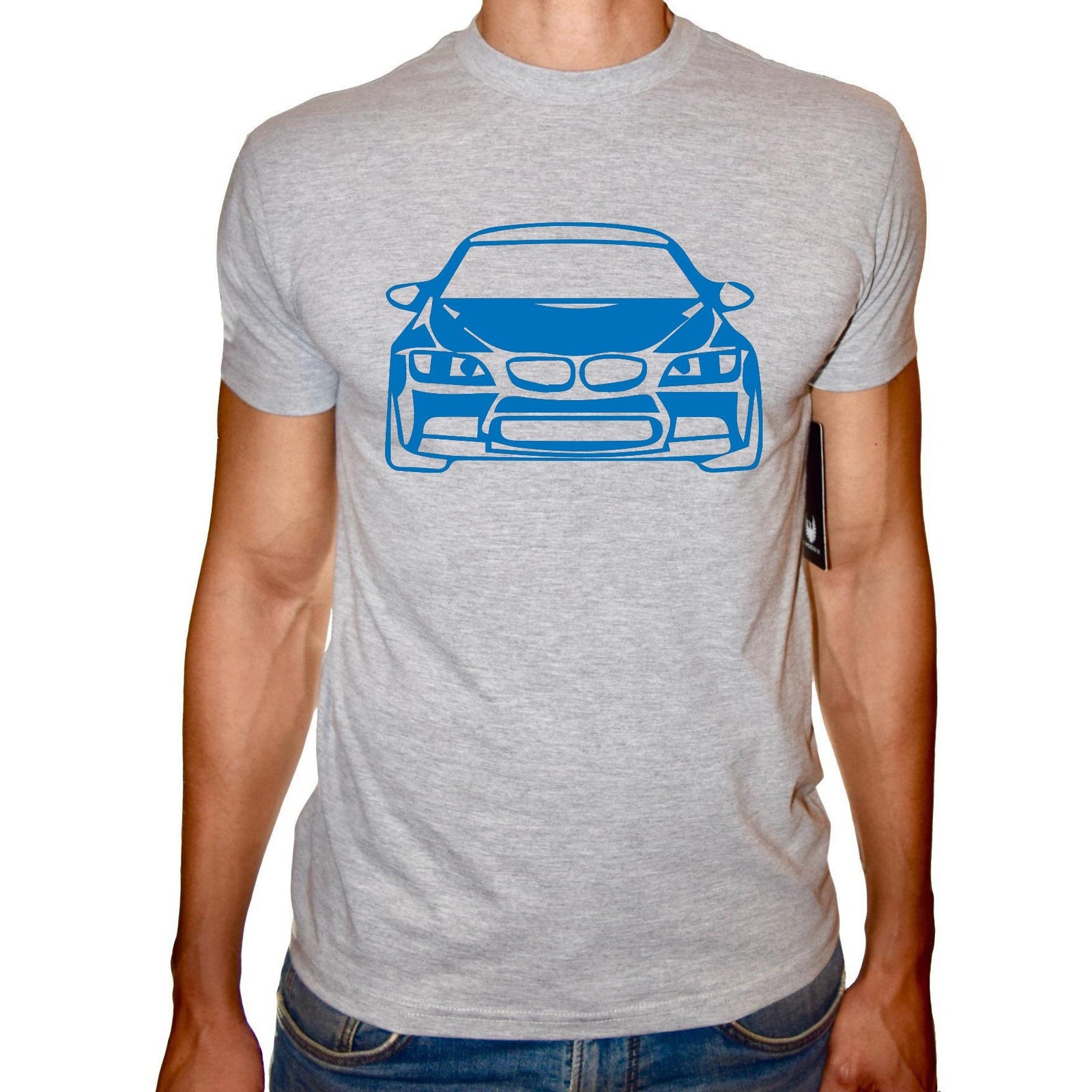 Phoenix GREY Round Neck Printed T-Shirt Men(car) - 3alababak