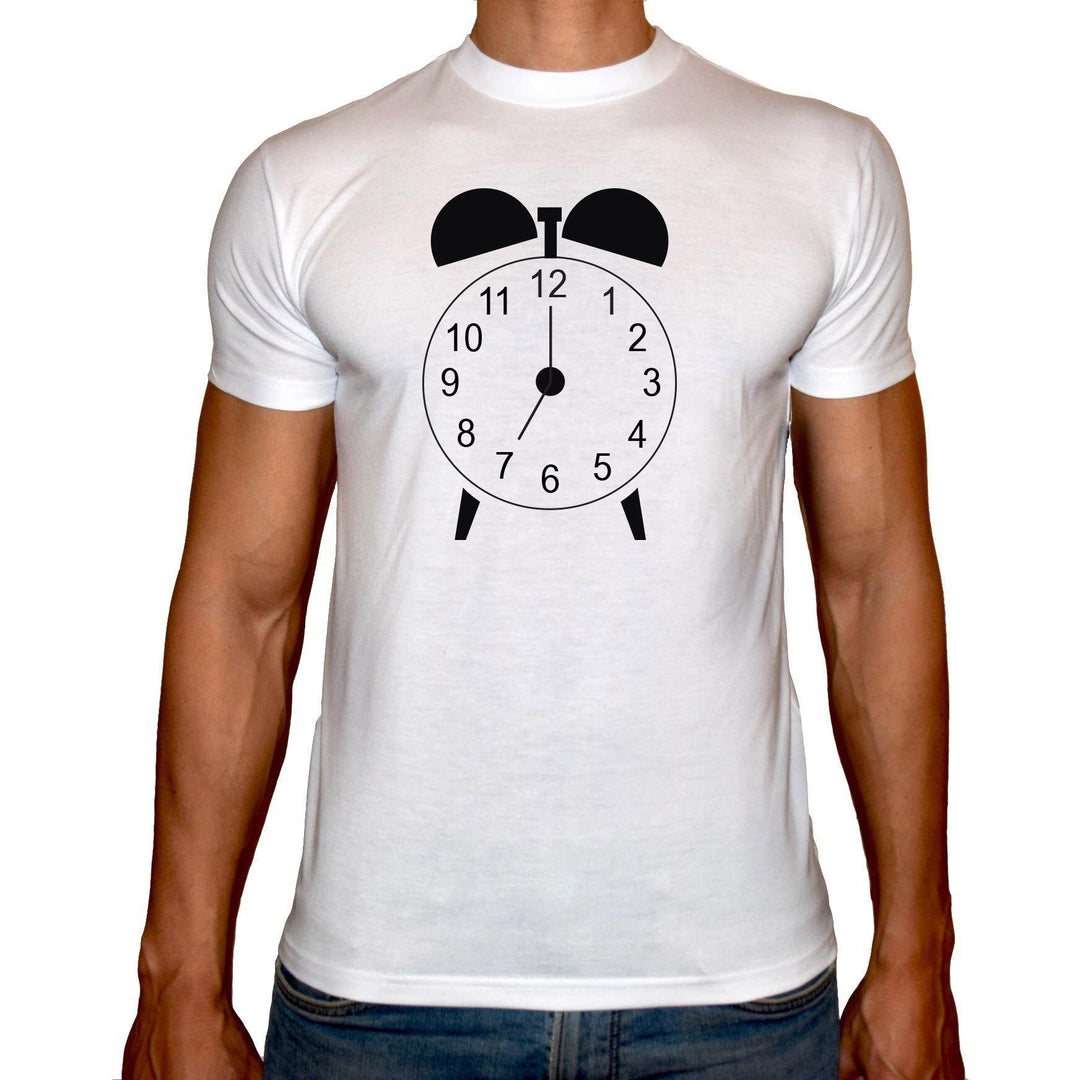 Phoenix WHITE Round Neck Printed T-Shirt Men(clock) - 3alababak
