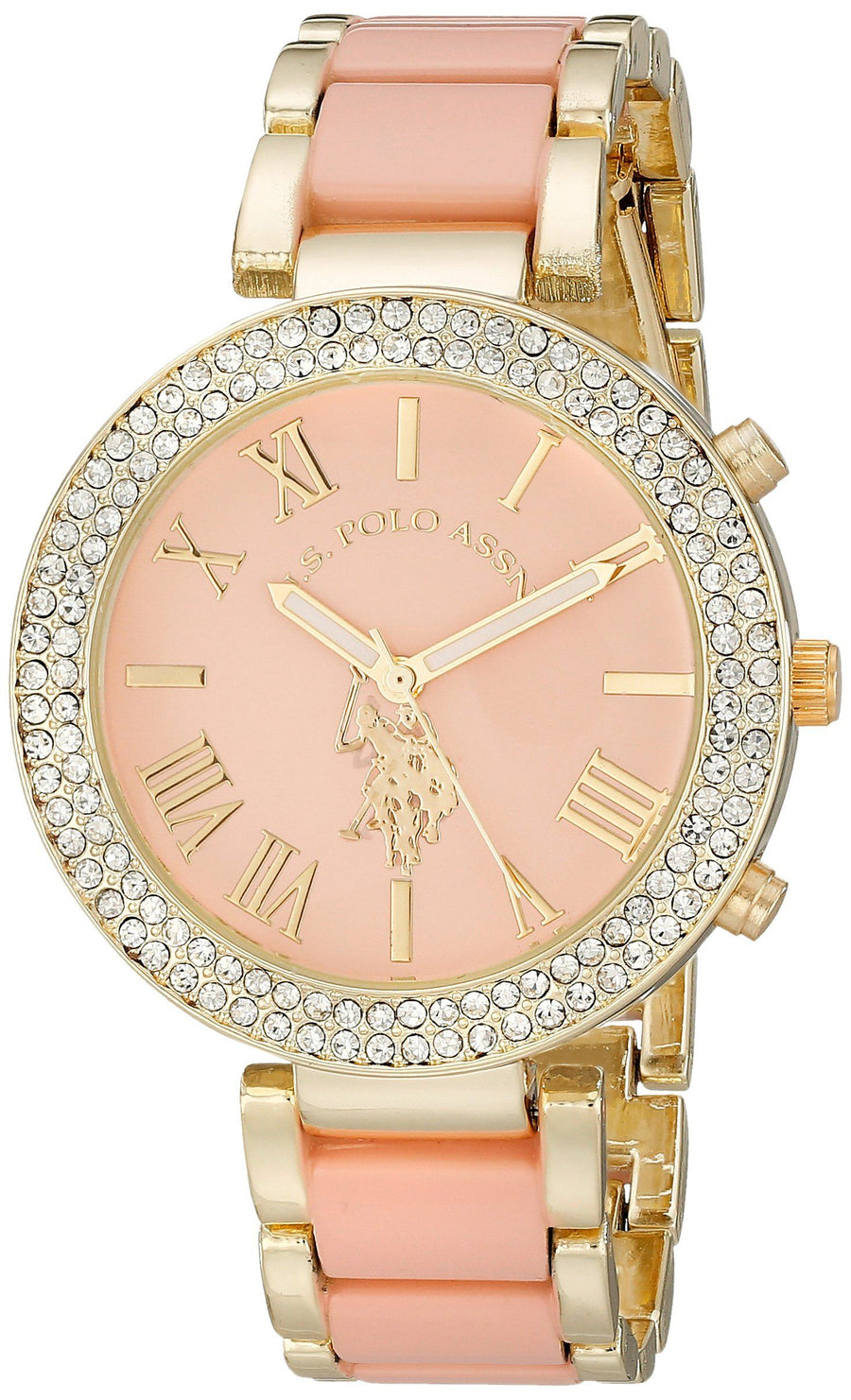 U.S. Polo Assn. Women's USC40063 Gold­ Tone and Pink Bracelet Watch - 3alababak