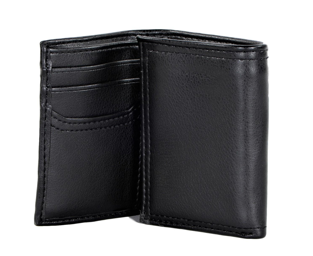 Levi's Men's Trifold Wallet-Sleek and Slim Includes Id Window Noir Black 31LV1197 - 3alababak