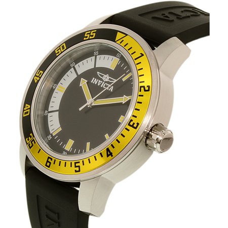 Invicta Men's 12846 Specialty Black Dial Watch, Black/Yellow - 3alababak