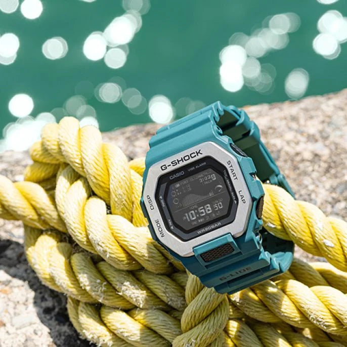 Casio G-Shock G-Lide Teal Resin Surf Watch GBX100-2 - 3alababak