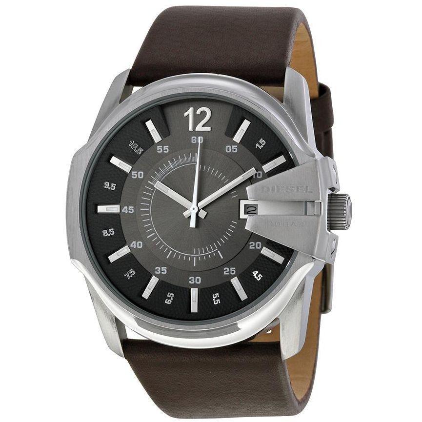 Diesel Brown Leather Black dial Watch for Men DZ1206 - 3alababak