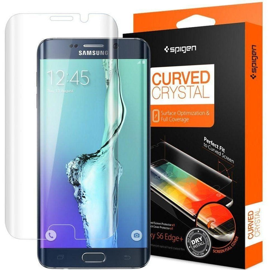 Galaxy S6 Edge Plus Screen Protector Curved Tempered Glass Spigen - 3alababak
