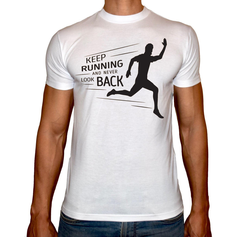 Phoenix WHITE Round Neck Printed T-Shirt Men(keep running ) - 3alababak