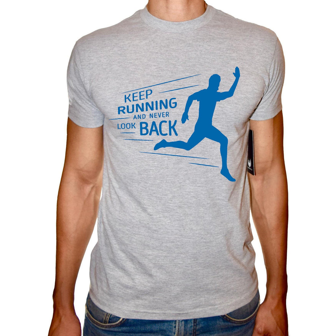Phoenix GREY Round Neck Printed T-Shirt Men(keep running ) - 3alababak