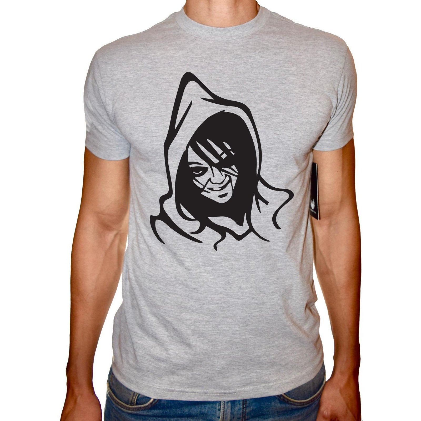 Phoenix GREY Round Neck Printed T-Shirt Men(man) - 3alababak