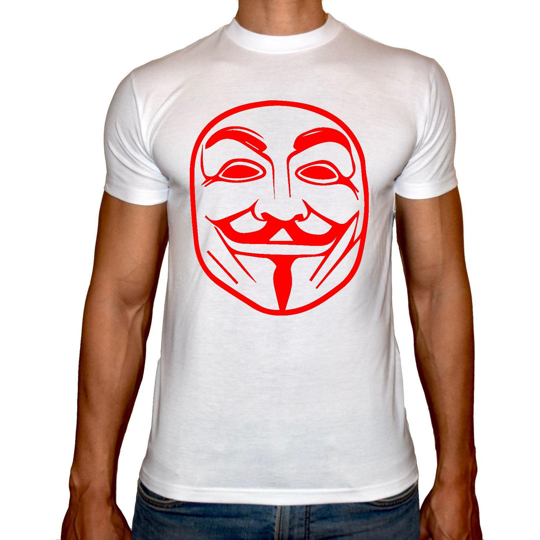 Phoenix WHITE Round Neck Printed T-Shirt Men(mask) - 3alababak