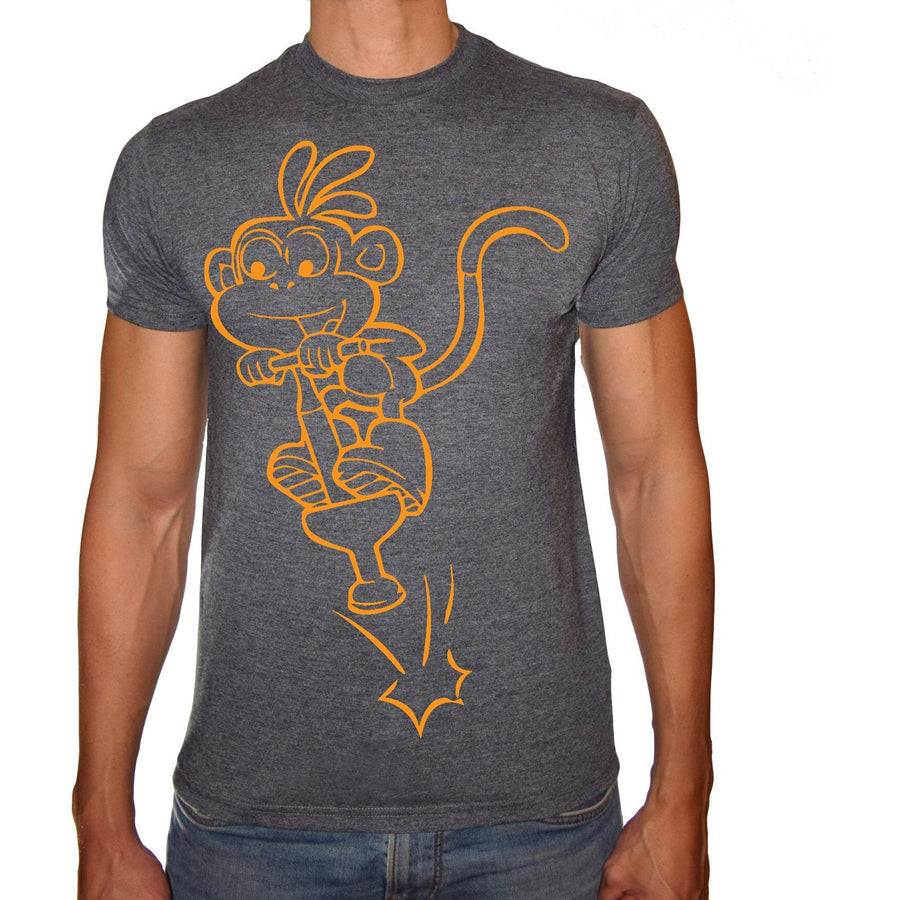Phoenix CHARCOAL Round Neck Printed T-Shirt Men(monkey jump) - 3alababak