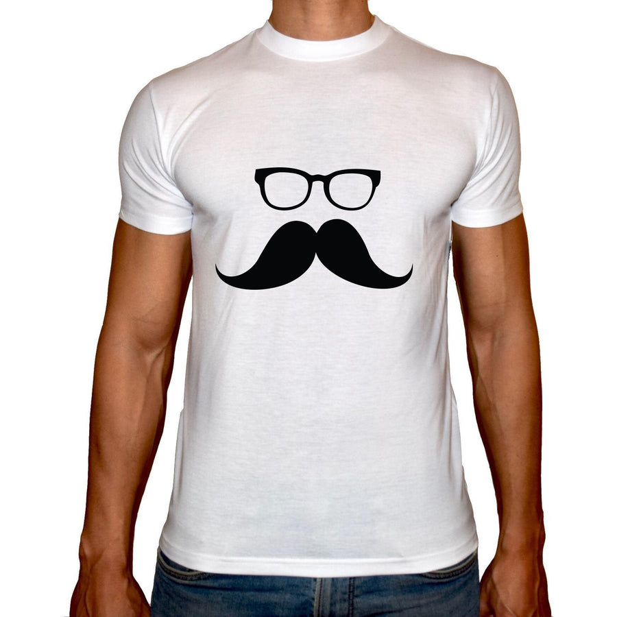 Phoenix WHITE Round Neck Printed T-Shirt Men(mustache) - 3alababak