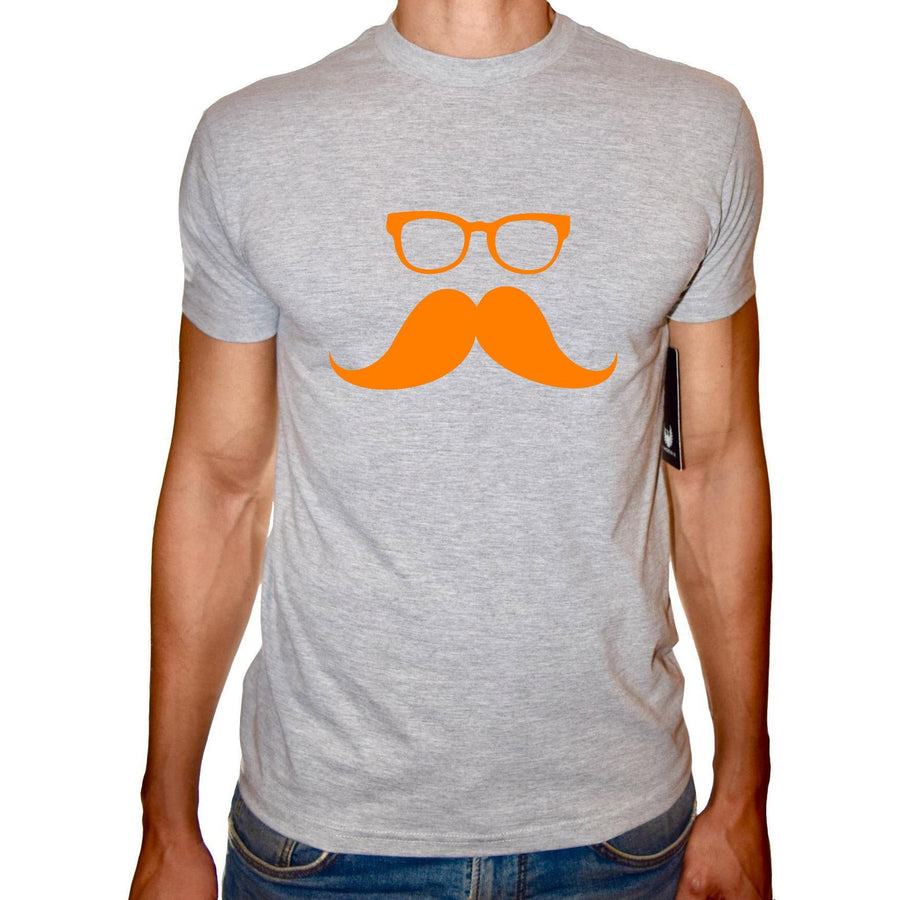Phoenix GREY Round Neck Printed T-Shirt Men(mustache) - 3alababak
