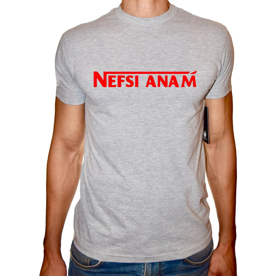Phoenix GREY Round Neck Printed T-Shirt Men(nefsi anam) - 3alababak