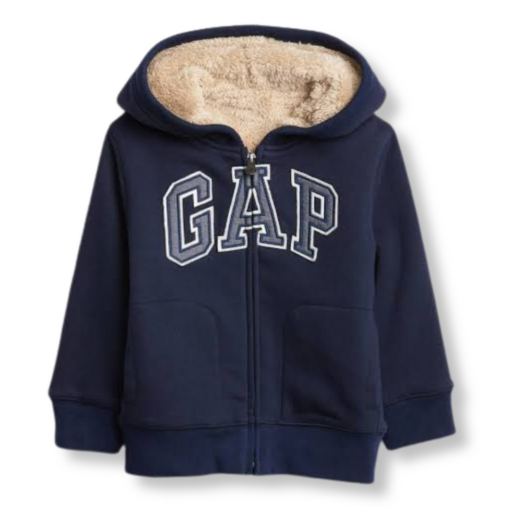 Gap Baby Cozy Logo Hoodie Blue Galaxy zip front Boys - 3alababak