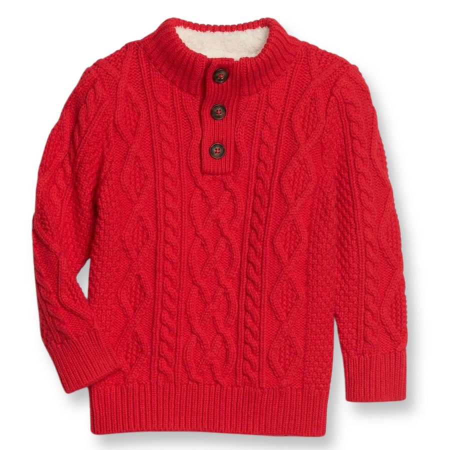 GAP Baby Boys Knitted Pullover Wool Red - 3alababak