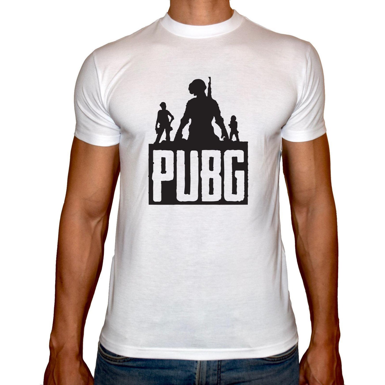 Phoenix WHITE Round Neck Printed T-Shirt Men (PUBG) - 3alababak