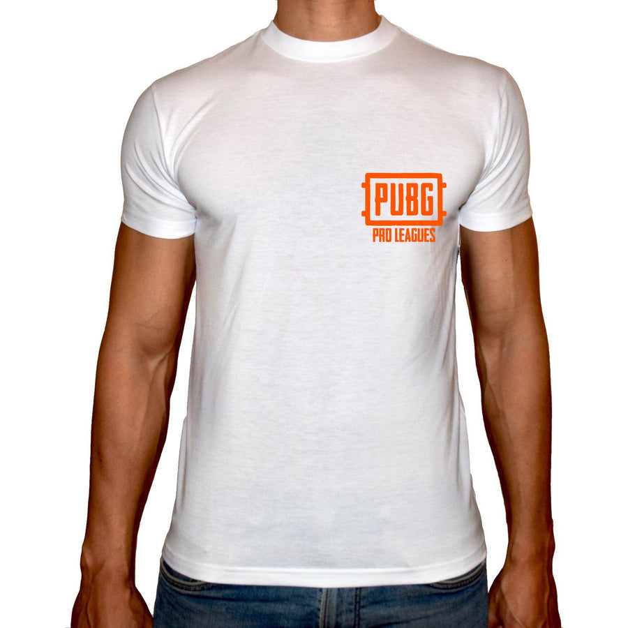 Phoenix WHITE Round Neck Printed T-Shirt Men (PUBG LOGO) - 3alababak