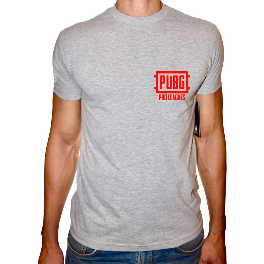 Phoenix GREY Round Neck Printed T-Shirt Men (PUBG LOGO) - 3alababak
