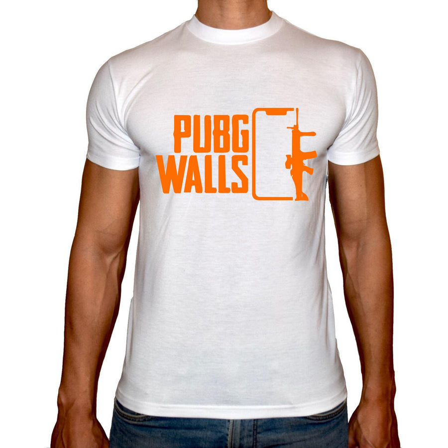 Phoenix WHITE Round Neck Printed T-Shirt Men (PUBG WALLS) - 3alababak