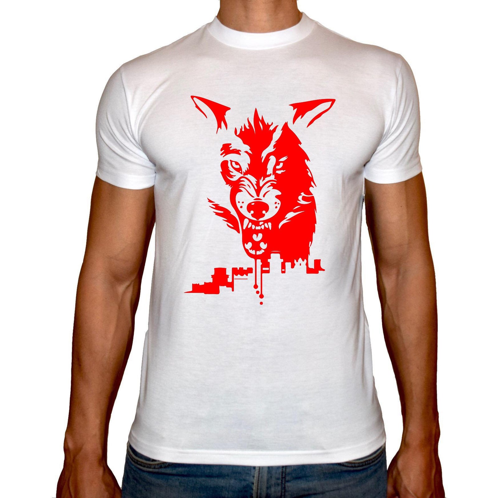 Phoenix WHITE Round Neck Printed T-Shirt Men (Game of thrones - Stark vector) - 3alababak