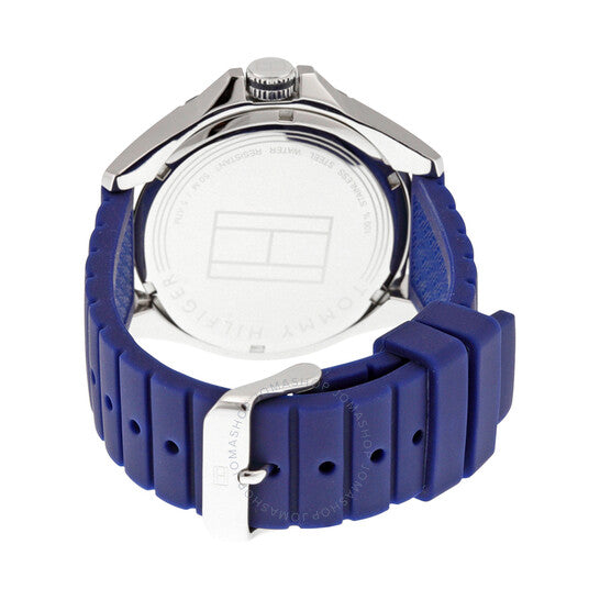 Tommy Hilfiger Men's 1791204 Stainless Steel Casual Sport Watch With Blue Silicone Band - 3alababak