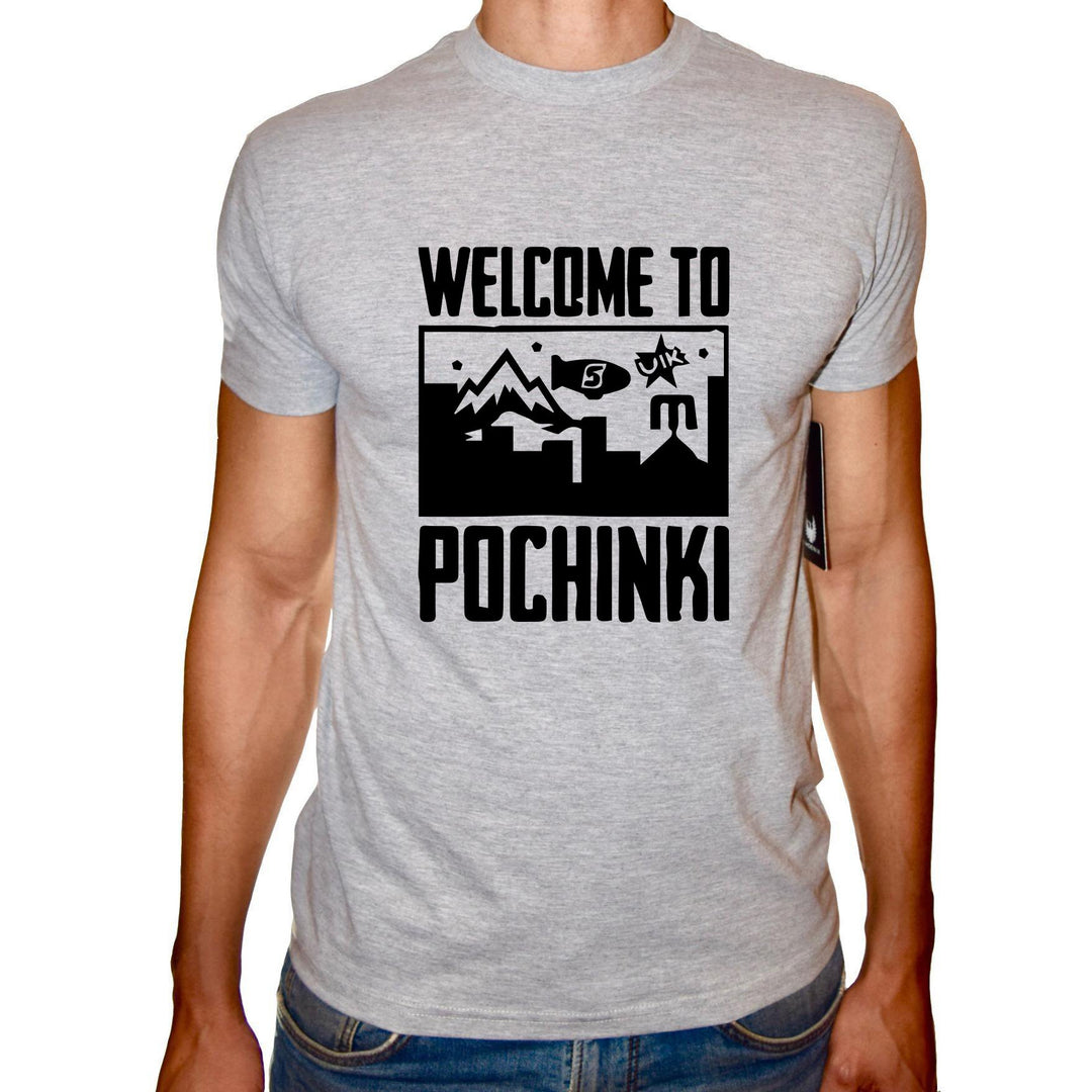 Phoenix GREY Round Neck Printed T-Shirt Men (Pubg - Welcome to Pochinki)