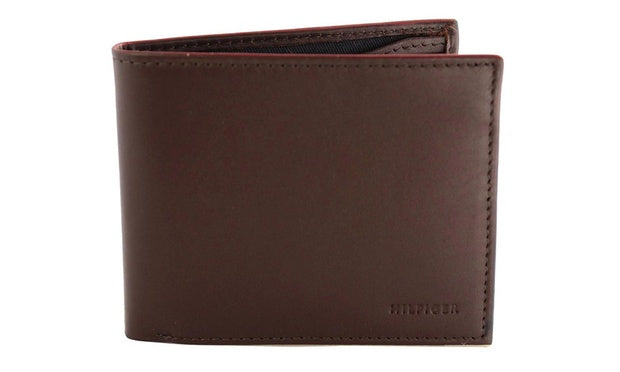 Tommy Hilfiger 31TL13X047 Men's Leather Wallet Bi-fold Hybrid Flip Pocket Donny Brown
